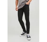 Skinny-fit-Jeans JACK & JONES "JJILIAM Skinny Jeans mit Used-Waschung für schlanke Silhouette", Herren, Gr. 34, Länge 32, schwarz (schwarz denim), Denim/Jeans, Obermaterial: 57% Baumwolle, 22% Polyest