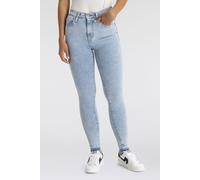 Skinny-fit-Jeans LEVI'S "720 High Rise", Damen, Gr. 30, Länge 32, blau (palace pursuit), Denim/Jeans, Obermaterial: 78% Baumwolle, 12% Lyocell, 7% Elastomultiester, 3% Elasthan, Basic, skinny fit lang
