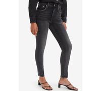 Skinny-fit-Jeans LEVI'S "721 HIGH RISE SKINNY", Damen, Gr. 25, Länge 30, schwarz (shining brighter), Denim/Jeans, Obermaterial: 81% Baumwolle, 18% Polyester, 1% Elasthan, skinny fit lang, Jeans Skinny