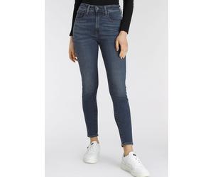 Skinny-fit-Jeans LEVI'S "721 HIGH RISE SKINNY", Damen, Gr. 25, Länge 32, blau (schwarz worn in indigo), Denim/Jeans, Obermaterial: 85% Baumwolle, 7% Lyocell, 6% Elastomultiester, 2% Elasthan, skinny f