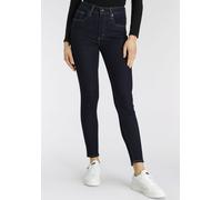 Skinny-fit-Jeans LEVI'S "721 HIGH RISE SKINNY", Damen, Gr. 26, Länge 32, blau (rinsed denim), Denim/Jeans, Obermaterial: 85% Baumwolle, 7% Lyocell, 6% Elastomultiester, 2% Elasthan, skinny fit lang, J
