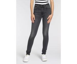 Skinny-fit-Jeans LEVI'S "721 HIGH RISE SKINNY", Damen, Gr. 30, Länge 28, schwarz (schwarz wash), Denim/Jeans, Obermaterial: 85% Baumwolle, 7% Lyocell, 6% Elastomultiester, 2% Elasthan, skinny fit lang
