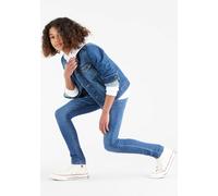 Skinny-fit-Jeans LEVI'S KIDS "SKINNY TAPER JEANS", Jungen, Gr. 3/98, N-Gr, blau (mid blau used), Denim/Jeans, Obermaterial: 80% Baumwolle, 19% Polyester, 1% Elasthan, skinny fit, Jeans, for BOYS (6889
