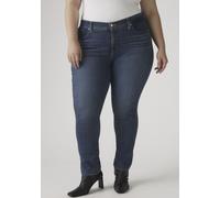 Skinny-fit-Jeans LEVI'S PLUS "311 PL SHAPING SKINNY *D", Damen, Gr. 16 (48), Länge 34, blau (lapis maui views plus splash), Denim/Jeans, Obermaterial: 60% Baumwolle, 23% Viskose, 16% Polyester, 1% Ela