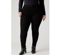 Skinny-fit-Jeans LEVI'S PLUS "721 PL HI RISE SKINNY", Damen, Gr. 20 (52), Länge 32, schwarz (midnight gaze), Denim/Jeans, Obermaterial: 73% Baumwolle, 26% Polyester, 1% Elasthan, eng knöchellang, Jean