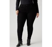 Skinny-fit-Jeans LEVI'S PLUS "721 PL HI RISE SKINNY", Damen, Gr. 22 (54), Länge 30, schwarz (midnight gaze), Denim/Jeans, Obermaterial: 73% Baumwolle, 26% Polyester, 1% Elasthan, eng knöchellang, Jean