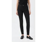 Skinny-fit-Jeans MAC "DREAM SKINNY chain glitter", Damen, Gr. 34, Länge 34, schwarz (schwarz, schwarz), Denim/Jeans, Obermaterial: 83% Baumwolle, 15% Polyester, 2% Elasthan, gemustert, skinny fit knöc