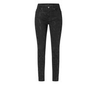 Skinny-fit-Jeans MAC "DREAM SKINNY chain glitter", Damen, Gr. 42, Länge 34, schwarz, schwarz, Denim/Jeans, Obermaterial: 83% Baumwolle, 15% Polyester, 2% Elasthan, gemustert, skinny fit knöchellang, J