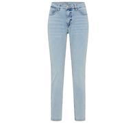 Skinny-fit-Jeans MAC "Dream Skinny", Damen, Gr. 42, Länge 32, blau (aqua blau random wash), Jeans, Obermaterial: 91% Baumwolle, 6% Polyester, 3% Elasthan, sehr figurbetont lang, Jeans, in hochelastisc