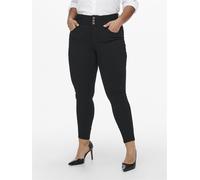 Skinny-fit-Jeans ONLY CARMAKOMA "CARANNA LIFE HW SK ANK JEANS BLACK NOOS", Damen, Gr. 54, Länge 32, schwarz, Denim/Jeans, Obermaterial: 53% Viskose, 29% Baumwolle, 17% Polyester, 1% Elasthan, skinny f