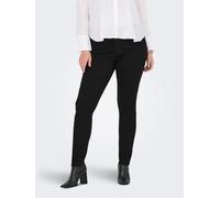 Skinny-fit-Jeans ONLY CARMAKOMA "CARSALLY REG SK DNM BJ030", Damen, Gr. 44, Länge 32, schwarz (schwarz denim), Denim/Jeans, Obermaterial: 64% Baumwolle, 31% Polyester, 3% Viskose, 2% Elasthan, unifarb