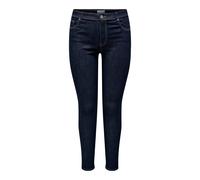 Skinny-fit-Jeans ONLY CARMAKOMA "CARSALLY REG SK RINSE DNM PIM NOOS", Damen, Gr. 44, Länge 32, dunkelblau denim, Denim/Jeans, Obermaterial: 64% Baumwolle, 31% Polyester, 3% Viskose, 2% Elasthan, unifa