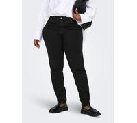 Skinny-fit-Jeans ONLY CARMAKOMA "CARSNOW HW STRETCH SKINNY PIM656 NOOS", Damen, Gr. 48, Länge 32, washed schwarz, Denim/Jeans, Obermaterial: 65% Baumwolle, 18% Polyester, 15% Viskose, 2% Elasthan, uni