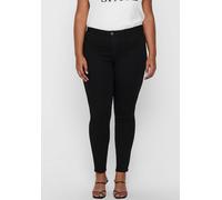 Skinny-fit-Jeans ONLY CARMAKOMA "CARTHUNDER REG PUSH UP SK DNM", Damen, Gr. 46, Länge 30, schwarz, Denim/Jeans, Obermaterial: 53% Viskose, 29% Baumwolle, 17% Polyester, 1% Elasthan, skinny fit knöchel