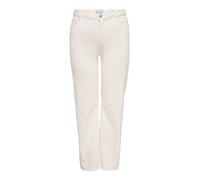 Skinny-fit-Jeans ONLY CARMAKOMA "CARWILLY HW WIDE DNM DOT019 NOOS", Damen, Gr. 50, Länge 32, weiß (ecru), Denim/Jeans, Obermaterial: 92% Baumwolle, 6% Elastomultiester, 2% Elasthan, unifarben, skinny 