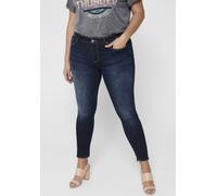 ONLY CARMAKOMA Skinny-fit-Jeans »Willy« in washed-out Optik, dark-blue-used