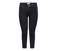 Skinny-fit-Jeans ONLY CARMAKOMA "CARWILLY REG SKINNY ANK DNM BOX NOOS", Damen, Gr. 48, Länge 32, dunkelblau denim detail:rinse, Denim/Jeans, Obermaterial: 92% Baumwolle, 6% Elastomultiester, 2% Elasth
