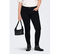 Skinny-fit-Jeans ONLY CARMAKOMA "CARWILLY REG SKINNY JEANS DNM PIM2343", Damen, Gr. 42, Länge 32, schwarz (schwarz denim), Denim/Jeans, Obermaterial: 92% Baumwolle, 6% Elastomultiester, 2% Elasthan, u