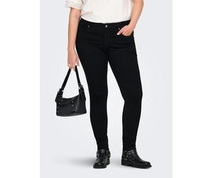 Skinny-fit-Jeans ONLY CARMAKOMA "CARWILLY REG SKINNY JEANS DNM PIM2343", Damen, Gr. 46, Länge 32, schwarz (schwarz denim), Denim/Jeans, Obermaterial: 92% Baumwolle, 6% Elastomultiester, 2% Elasthan, u
