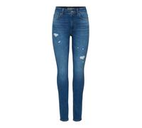 Skinny-fit-Jeans ONLY "ONLBLUSH HIGH WAIST DES DNM", Damen, Gr. XS (34), Länge 30, blau (medium blau denim), Denim/Jeans, Obermaterial: 92% Baumwolle, 6% Elastomultiester, 2% Elasthan, unifarben, skin