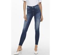 Only Blush Life Mid Skinny Ankle Raw Rea811 Jeans XS Dark Blue Denim