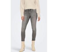 Skinny-fit-Jeans ONLY "ONLBLUSH MID SK AK RW DST DNM REA724NOOS" Gr. S (36), Länge 32, blau (medium grey denim) Damen Jeans Röhrenjeans mit Destroyed Effekt (30879522-S)