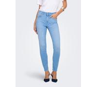 Skinny-fit-Jeans ONLY "ONLBLUSH MID SK ANK RW DNM REA130 NOOS", Damen, Gr. M, Länge 34, light blau denim, Denim/Jeans, Obermaterial: 92% Baumwolle, 6% Elastomultiester, 2% Elasthan, unifarben, skinny