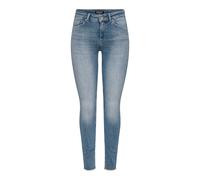 Skinny-fit-Jeans ONLY "ONLBLUSH MID SK ANK RW DNM REA363", Damen, Gr. M (38), Länge 30, special blau grau denim, Denim/Jeans, Obermaterial: 91% Baumwolle, 5% Polyester, 4% Elasthan, unifarben, skinny