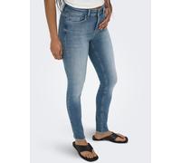 Skinny-fit-Jeans ONLY "ONLBLUSH MID SK ANK RW DNM REA363", Damen, Gr. S (36), Länge 30, blau (special blau grau denim), Denim/Jeans, Obermaterial: 91% Baumwolle, 5% Polyester, 4% Elasthan, unifarben,