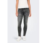Skinny-fit-Jeans ONLY "ONLBLUSH MID SK ANKLE RW DNM DOT227 NOOS", Damen, Gr. M (38), Länge 30, blau (dunkelgrau denim), Denim/Jeans, Obermaterial: 92% Baumwolle, 6% Elastomultiester, 2% Elasthan, unif