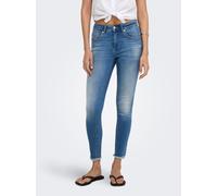 Skinny-fit-Jeans ONLY "ONLBLUSH MID SKIN ANK RW DNM REA2588", Damen, Gr. S (36), Länge 30, blau (medium blau denim), Denim/Jeans, Obermaterial: 92% Baumwolle, 6% Elastomultiester, 2% Elasthan, unifarb
