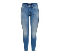 Skinny-fit-Jeans ONLY "ONLBLUSH MID SKIN ANK RW DNM REA2588", Damen, Gr. XL (42), Länge 32, medium blau denim, Denim/Jeans, Obermaterial: 92% Baumwolle, 6% Elastomultiester, 2% Elasthan, unifarben, sk
