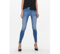 Skinny-fit-Jeans ONLY "ONLBLUSH MID SKINNY ANKLE ZIP DNM BOX", Damen, Gr. XL (42), Länge 30, blau (light blau denim), Denim/Jeans, Obermaterial: 92% Baumwolle, 6% Elastomultiester, 2% Elasthan, unifar