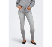Skinny-fit-Jeans ONLY "ONLBLUSH MID SKINNY DNM CRO497", Damen, Gr. M (38), Länge 30, light grau denim, Denim/Jeans, Obermaterial: 92% Baumwolle, 6% Elastomultiester, 2% Elasthan, unifarben, skinny fit
