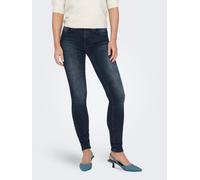 Skinny-fit-Jeans ONLY "ONLBLUSH MID SKINNY DNM REA409 NOOS", Damen, Gr. S (36), Länge 30, blau (blau schwarz denim), Denim/Jeans, Obermaterial: 92% Baumwolle, 6% Elastomultiester, 2% Elasthan, skinny