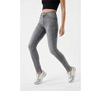 Skinny-fit-Jeans ONLY "ONLBLUSH MID WAIST SKINNY DNM DOT", Damen, Gr. L, Länge 30, grau denim, Denim/Jeans, Obermaterial: 92% Baumwolle, 6% Elastomultiester, 2% Elasthan, unifarben, skinny fit lang, J