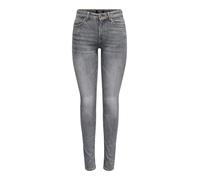 Skinny-fit-Jeans ONLY "ONLBLUSH MID WAIST SKINNY DNM DOT", Damen, Gr. S, Länge 30, grau denim, Denim/Jeans, Obermaterial: 92% Baumwolle, 6% Elastomultiester, 2% Elasthan, unifarben, skinny fit lang, J