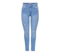Skinny-fit-Jeans ONLY "ONLLACE MID WAIST SK ANK RW DES DNM BOX", Damen, Gr. S, Länge 30, light blau denim, Denim/Jeans, Obermaterial: 83% Baumwolle, 15% Polyester, 2% Elasthan, unifarben, skinny fit k