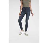 Skinny-fit-Jeans ONLY "ONLPAOLA - Extra-eng geschnittene Jeans mit figurformender Silhouette", Damen, Gr. XS (34), Länge 34, blau (schwarz medium blau), Denim/Jeans, Obermaterial: 64% Baumwolle, 31% P
