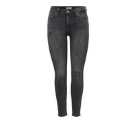 Skinny-fit-Jeans ONLY "ONLPOWER LIFE MID PUSH", Damen, Gr. S (36), Länge 32, schwarz (washed schwarz), Denim/Jeans, Obermaterial: 92% Baumwolle, 6% Polyester, 2% Elasthan, unifarben, skinny fit knöche