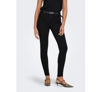 Skinny-fit-Jeans ONLY "ONLPOWER MID PH UP SK DNM REA3659 NOOS", Damen, Gr. L (40), Länge 32, schwarz, Denim/Jeans, Obermaterial: 92% Baumwolle, 6% Polyester, 2% Elasthan, skinny fit, Jeans, mit Push-u