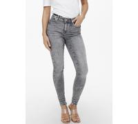 Only Skinny Fit Jeans im Used-Look Modell 'POWER' in Mittelgrau, Größe XL/32