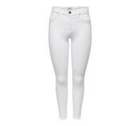 Skinny-fit-Jeans ONLY "ONLPOWER MID SK PUSHUP DNM GEN730", Damen, Gr. S, Länge 30, weiß denim, Denim/Jeans, Obermaterial: 92% Baumwolle, 6% Polyester, 2% Elasthan, unifarben, skinny fit lang, Jeans, B