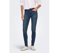 Skinny-fit-Jeans ONLY "ONLPOWER MID WAIST PUSH UP SK DNM BOX", Damen, Gr. M (38), Länge 30, dunkelblau denim, Denim/Jeans, Obermaterial: 92% Baumwolle, 6% Polyester, 2% Elasthan, unifarben, skinny fit