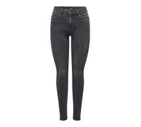 Skinny-fit-Jeans ONLY "ONLPOWER MID WAIST SK PUSH UP AZ BOX", Damen, Gr. L (40), Länge 30, grau (grau denim), Denim/Jeans, Obermaterial: 92% Baumwolle, 6% Elastomultiester, 2% Elasthan, skinny fit, Je