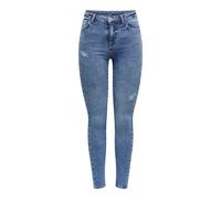 Skinny-fit-Jeans ONLY "ONLPOWER MID WASIST PUSH UP AZ", Damen, Gr. L, Länge 32, light blau denim, Denim/Jeans, Obermaterial: 92% Baumwolle, 6% Polyester, 2% Elasthan, Destroyed-Effekte, unifarben, ski