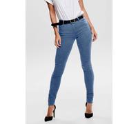 Skinny-fit-Jeans ONLY "ONLRAIN LIFE REG SKINNY DNM", Damen, Gr. L (40), Länge 32, blau (medium blau denim), Denim/Jeans, Obermaterial: 53% Viskose (LENZING™ ECOVERO™), 29% Baumwolle, 17% Polyester, 1%