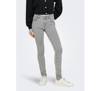 Skinny-fit-Jeans ONLY "ONLRAIN LIFE REG SKINNY DNM", Damen, Gr. XL (42), Länge 32, light grau denim, Denim/Jeans, Obermaterial: 53% Viskose, 29% Baumwolle, 17% Polyester, 1% Elasthan, unifarben, skinn