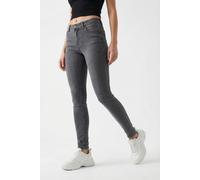 Skinny-fit-Jeans ONLY "ONLRAIN REG SKINNY JEANS DNM CRYOD655", Damen, Gr. L (40), Länge 32, blau (grau denim), Denim/Jeans, Obermaterial: 53% Viskose, 29% Baumwolle, 17% Polyester, 1% Elasthan, unifar