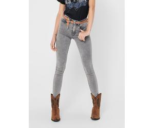 Skinny-fit-Jeans ONLY "ONLROYAL HW SK JEANS BJ", Damen, Gr. M (38), Länge 30, grau (grau denim), Denim/Jeans, Obermaterial: 69% Baumwolle, 29% Polyester, 2% Elasthan, Abriebeffekte, skinny fit, Jeans